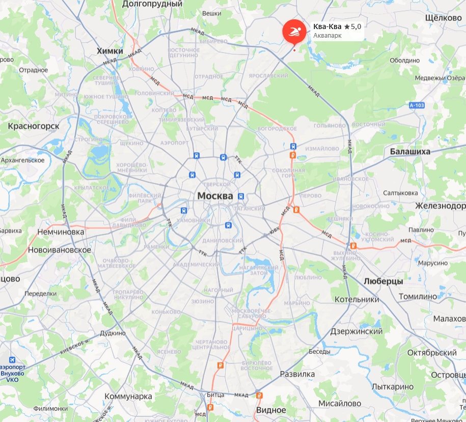 Ква-Ква парк на карте