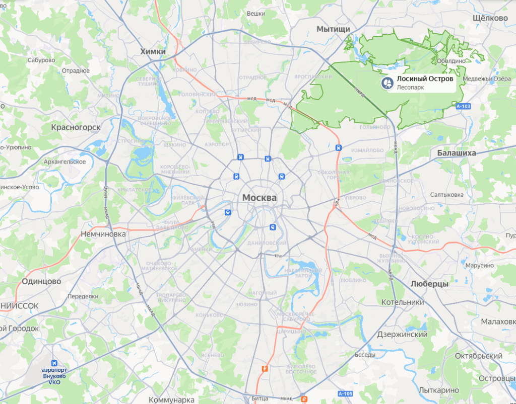 Лосиный Остров на карте