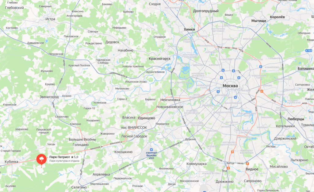 Парк Патриот на карте