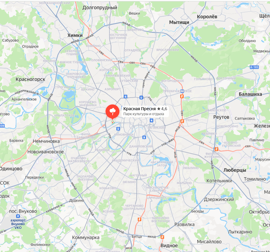 Красная Пресня на карте