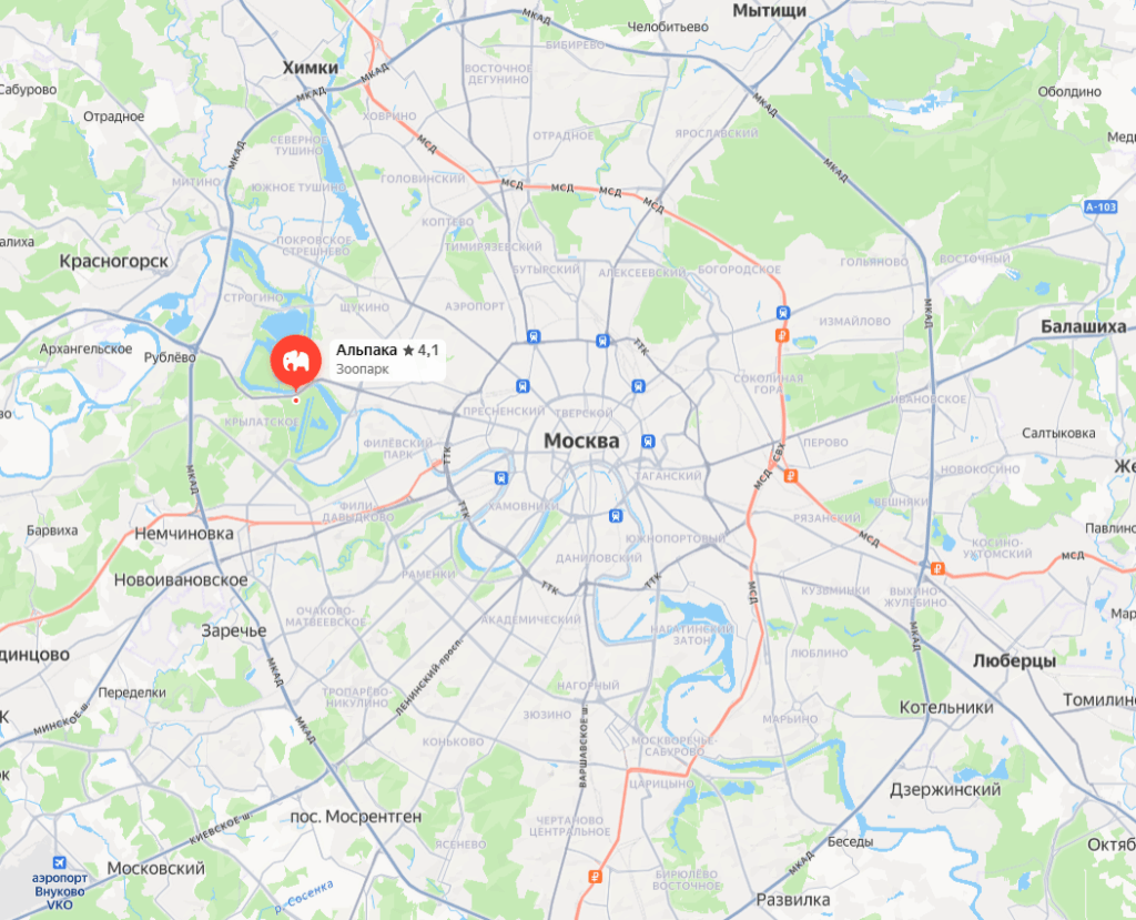 Альпака парк в Сказке на карте