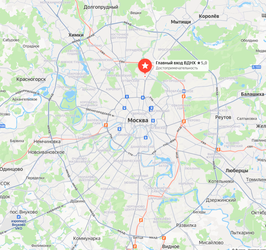ВДНХ на карте